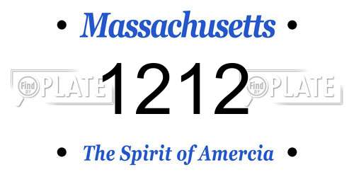 1212 Massachusetts License Plate