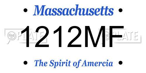 1212MF Massachusetts License Plate