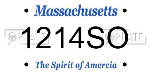 1214SO Massachusetts License Plate