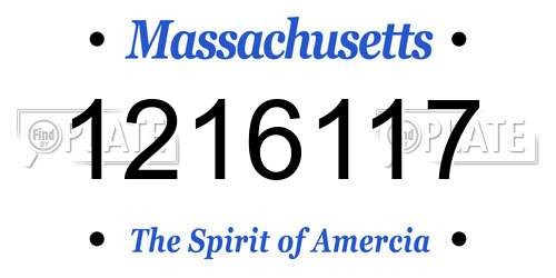 1216117 Massachusetts License Plate