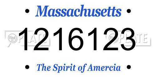 1216123 Massachusetts License Plate