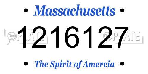 1216127 Massachusetts License Plate