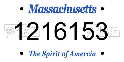 1216153 Massachusetts License Plate