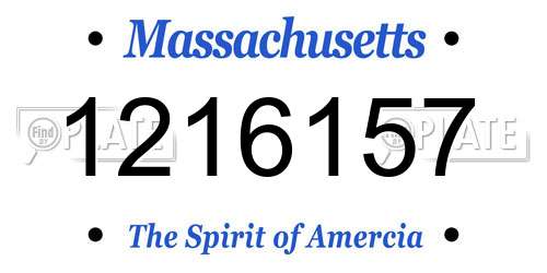 1216157 Massachusetts License Plate