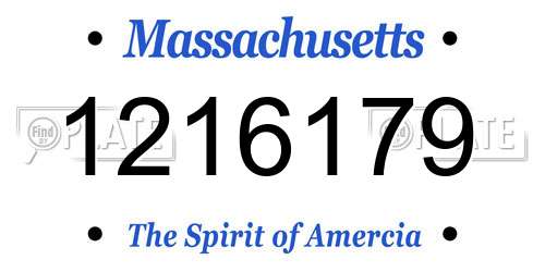 1216179 Massachusetts License Plate