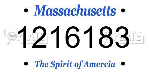 1216183 Massachusetts License Plate