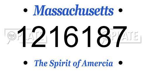1216187 Massachusetts License Plate
