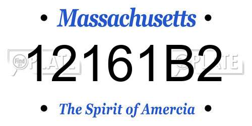 12161B2 Massachusetts License Plate