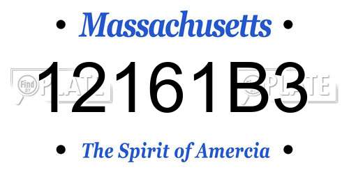 12161B3 Massachusetts License Plate