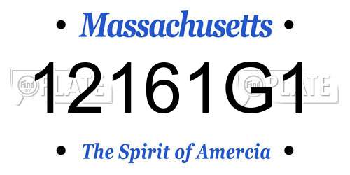 12161G1 Massachusetts License Plate