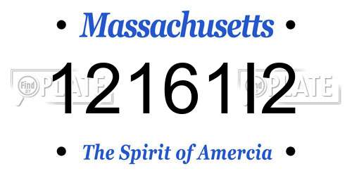 12161I2 Massachusetts License Plate