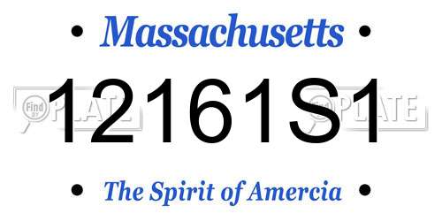 12161S1 Massachusetts License Plate
