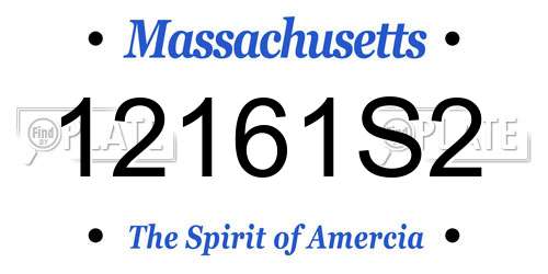 12161S2 Massachusetts License Plate
