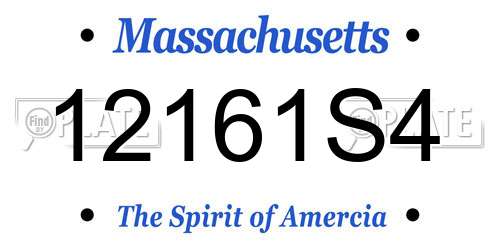 12161S4 Massachusetts License Plate