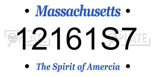 12161S7 Massachusetts License Plate