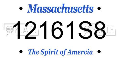 12161S8 Massachusetts License Plate