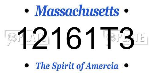 12161T3 Massachusetts License Plate