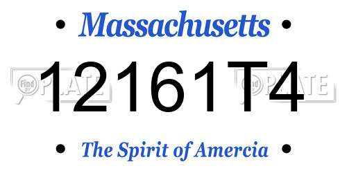 12161T4 Massachusetts License Plate