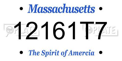12161T7 Massachusetts License Plate