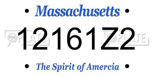 12161Z2 Massachusetts License Plate