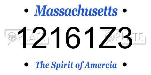 12161Z3 Massachusetts License Plate