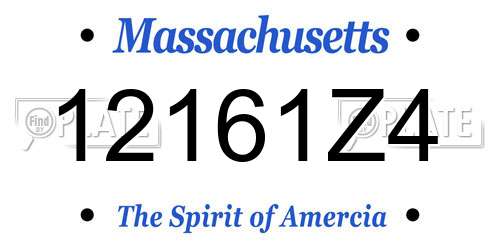 12161Z4 Massachusetts License Plate
