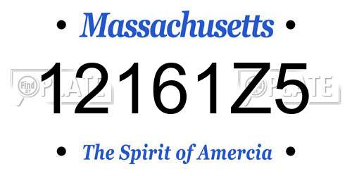 12161Z5 Massachusetts License Plate