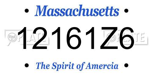 12161Z6 Massachusetts License Plate