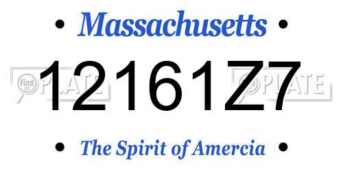 12161Z7 Massachusetts License Plate