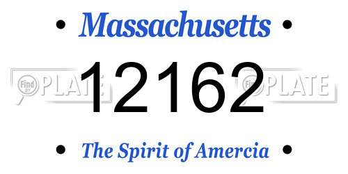 12162 Massachusetts License Plate
