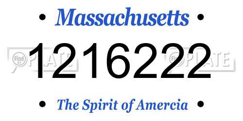 1216222 Massachusetts License Plate