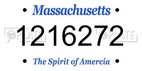 1216272 Massachusetts License Plate