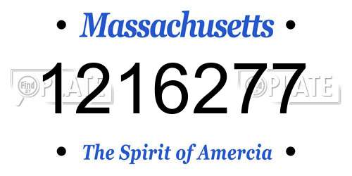 1216277 Massachusetts License Plate