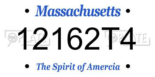 12162T4 Massachusetts License Plate