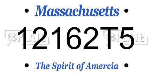 12162T5 Massachusetts License Plate