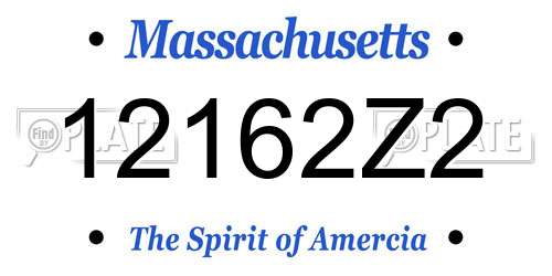 12162Z2 Massachusetts License Plate
