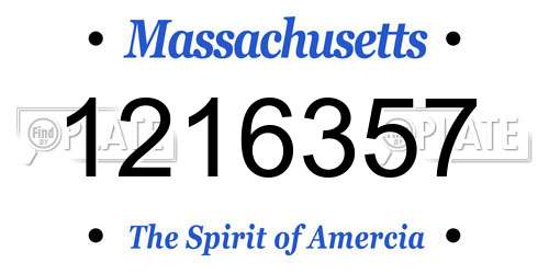 1216357 Massachusetts License Plate