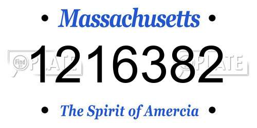1216382 Massachusetts License Plate