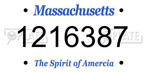 1216387 Massachusetts License Plate