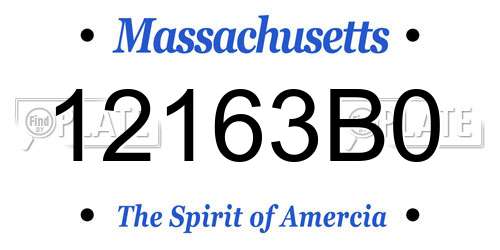 12163B0 Massachusetts License Plate