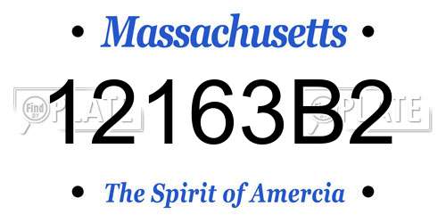 12163B2 Massachusetts License Plate