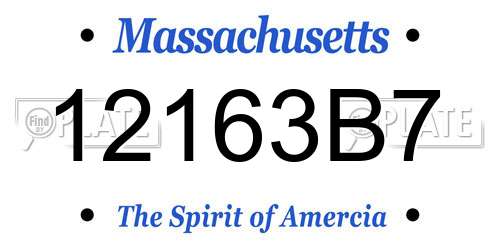 12163B7 Massachusetts License Plate