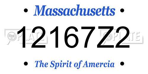 12167Z2 Massachusetts License Plate