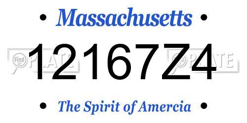 12167Z4 Massachusetts License Plate
