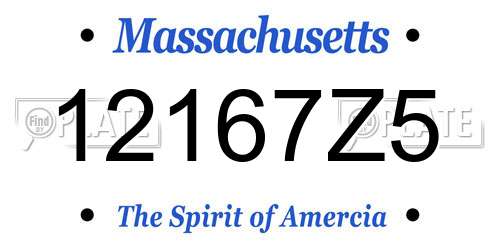 12167Z5 Massachusetts License Plate