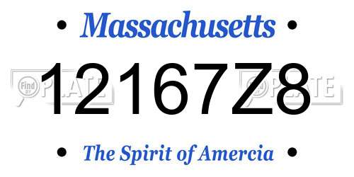 12167Z8 Massachusetts License Plate