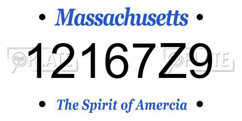 12167Z9 Massachusetts License Plate