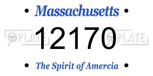 12170 Massachusetts License Plate