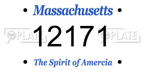 12171 Massachusetts License Plate