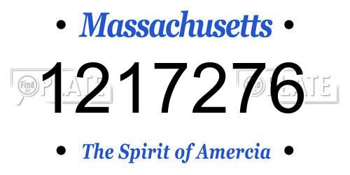 1217276 Massachusetts License Plate